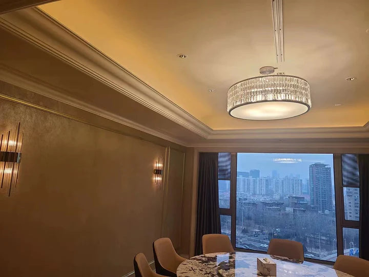 chrome,gold, round, modern, shining, minimalism, drum, chandelier, pendants, living room, dining room, PMMA, stainless steel, LED, China, living room designs/ideas, bedroom