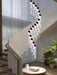 spiral, staircase, adjustable, acrylic, DNA, living room, indoor, extra large, chandelier, creative, luxury, wire, black,