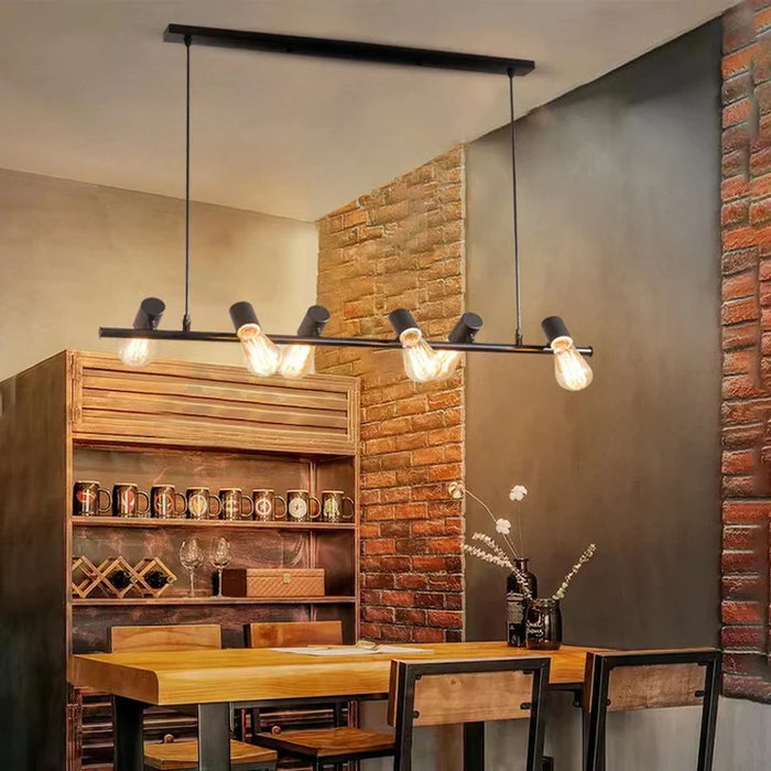 Nordic Minimalist Linear Multi-Head Black Pendant Light for Dining Area/Clothing Store/Internet-famous shop