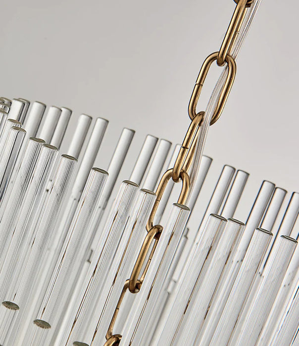 crystal rod, living room, dining room, modern, Nordic, simple, gold,chandelier, chain