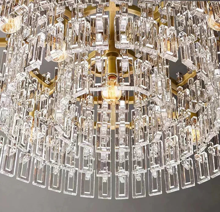 Extra Large Multi-layer Round Crystal Ceiling Chandelier for Living Room, shining luxury ,amazing delicate, k9 crystal, gold, chrome