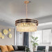 Modern Minimalist Gold Multi-Tier Crystal Pendant Chandelier Suit for Living/ Dining Room/ Bedroom, round,