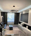 Modern Minimalist Art Wave Crystal Chandelier Suit in Black Finish for Living Room & Dining Room 