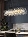 2023 New Art Light Luxury Crossed Shell Transparent Crystal Chandelier Suit for Dining/Living Room, rectangle, shining, luxury,bedroom