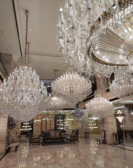 Huge Crystal Chandelier For Hotel Restaurant Coffee Shop