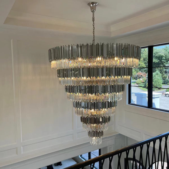 Extra Large Round Cone Tiered Crystal Chandelier for Foyer/Enterway/Li ...