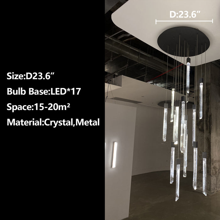 Modern Light Luxury Crystal Chandelier Nordic Designer Round/Rectangle Sump Light Fixture For Dining Room/Living Room/Staircase