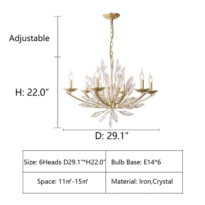 D29.1"*H22.0" chandelier,chandeliers,flower,branch,candle,art,new,romantic,elegent,cute,living room,dining table,bedroom