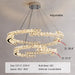 D31.5" D39.4" chandelier,chandeliers,rng,round,oval,tier,layers,irreguar.crystal,stainless steel,metal,dining table,long table,bedroom,entrwaymhallway,foyer