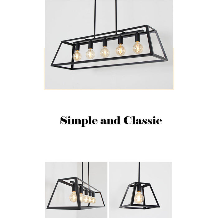 Lampadario in ferro trapezoidale in stile industriale vintage americano per negozi di abbigliamento/bar/caffetterie/ristoranti