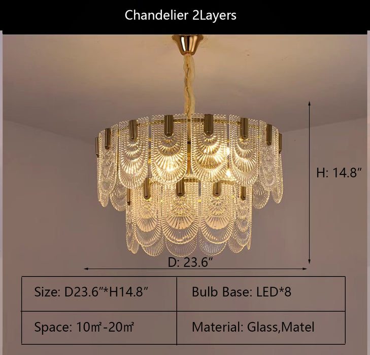 D23.6"*H14.8" chandelier,chandeliers,gold,luxury,round,ring,circle,long table,kitchen island,dining bar,dining table,big table,foyer,hallway,entrys.entryway,tiers,2 layers,multi-tier,pieces,art,acrylic,metal