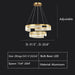 2Rings: D31.5",D23.6" chandelier,chandeliers,aluminum,gold,adjustable,Acrylic lampshade，dining table,round,ring,circle,round table,big table,long table,light fixture,living room,bar,cafe,dining room,foyer,entryway