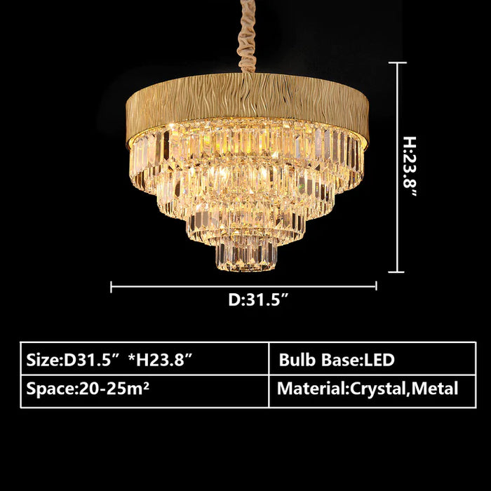 gold chandelier,oval round ,crystal, shining, tiered,delicate, living room, bedroom, dining room,light luxury ,golden, modern, new,set, ceiling,Round:D18.9"*H22.8" Round:D23.6"*H28.5" Round:D31.5"*H38.1" Round:D39.4"*H47.6" Round:D47.2"*H57.1" Oval:L23.6"*W9.7" Oval:L31.5"*W13" Oval:L39.4"*W16.2" Oval:L40.1"*W16.5" Oval:L47.2"*W19.5" Oval:L59.1"*W24.3"