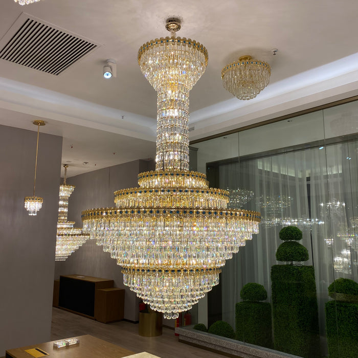 Luxury Extra Large Crystal Chandelier For High Celling Living Room / Foyer