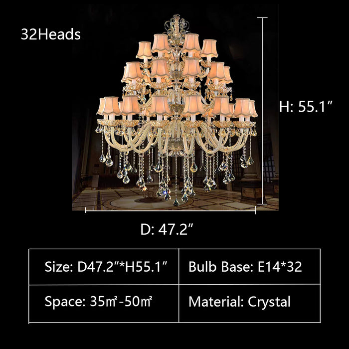 D47.2"*H55.1" chandelier,chandeliers,extra large,large,oversize,big,huge,foyer,duplex hall,two-story foyer,loft,candle,branch,raindrop,pendent,crystal,metal