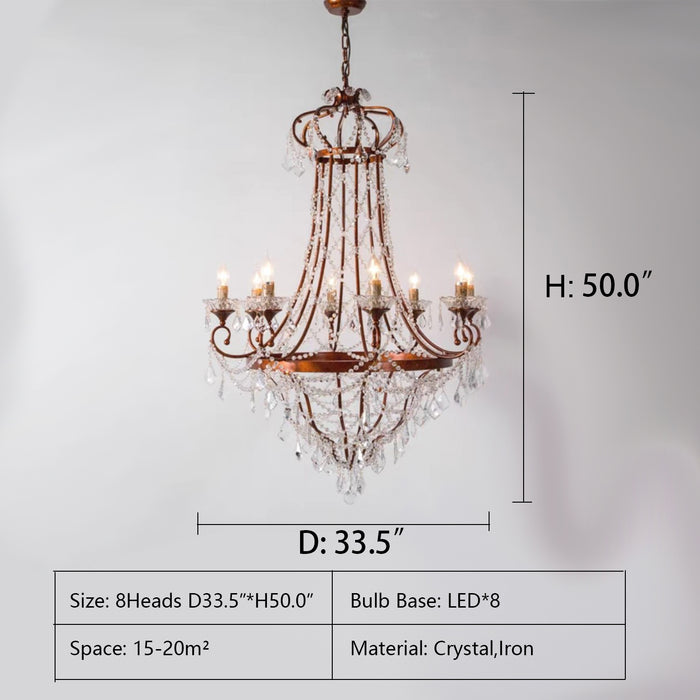 D33.5"*H50.0" chandelier,chandeliers,extra large,huge,big,straiscase,spiral straircase,villa,duplex hall,foyer,loft,iron,crystal