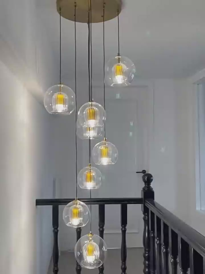 Scandinavian Modern Minimalist Extra-long Chandelier for Staircase/Loft/High-ceiling Space