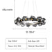 D39.4" chandelier,chandeliers,glass,metal,led,circle,round,ring,bronz,grey,gray,smoky,ash,living room,dining room,bedroom