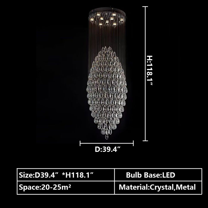 Extra Large Modern Ball Ceiling Crystal Chandelier for Staircase/Big-foyer,hallway,entryway,art design, stunning, shining,beautiful, dimension