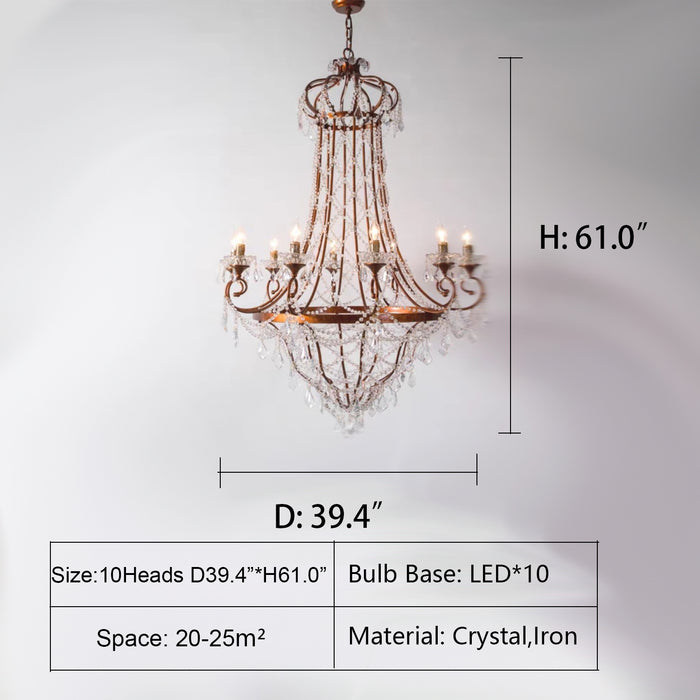 D39.4"*H61.0" chandelier,chandeliers,extra large,huge,big,straiscase,spiral straircase,villa,duplex hall,foyer,loft,iron,crystal