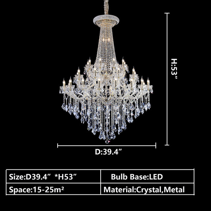 D39.4"*H53" crystal lighting-extra large/oversized/huge foyer candle branch crystal chandelier staircase ,hallway,coffee shop/restaurant chandelier clear crystal