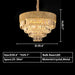 gold chandelier,oval round ,crystal, shining, tiered,delicate, living room, bedroom, dining room,light luxury ,golden, modern, new,set, ceiling,dimension, Round:D18.9"*H22.8" Round:D23.6"*H28.5" Round:D31.5"*H38.1" Round:D39.4"*H47.6" Round:D47.2"*H57.1" Oval:L23.6"*W9.7" Oval:L31.5"*W13" Oval:L39.4"*W16.2" Oval:L40.1"*W16.5" Oval:L47.2"*W19.5" Oval:L59.1"*W24.3"