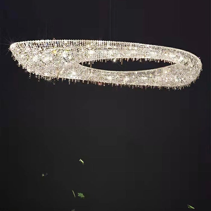 Lampadario di cristallo unico nel foyer Lampada da soffitto di lusso per corridoio Soggiorno Lampada a sospensione per ingresso