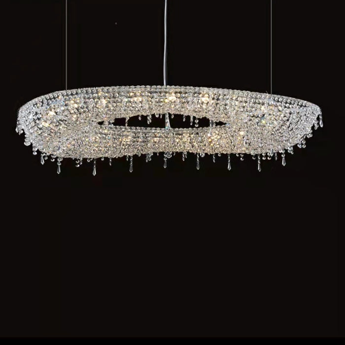Lampadario di cristallo unico nel foyer Lampada da soffitto di lusso per corridoio Soggiorno Lampada a sospensione per ingresso