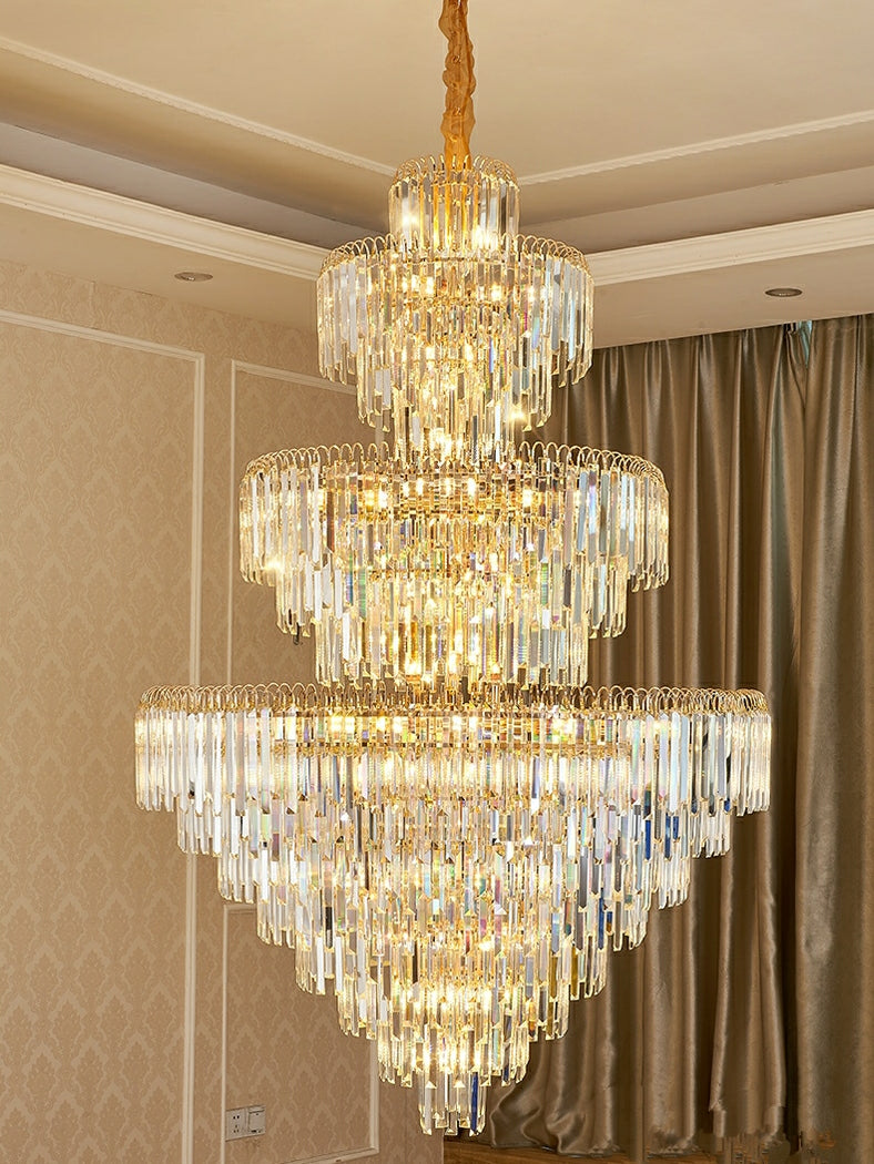 3 Layers Extra Large Living Room Chandelier Magnificent Luxury Foyer ...