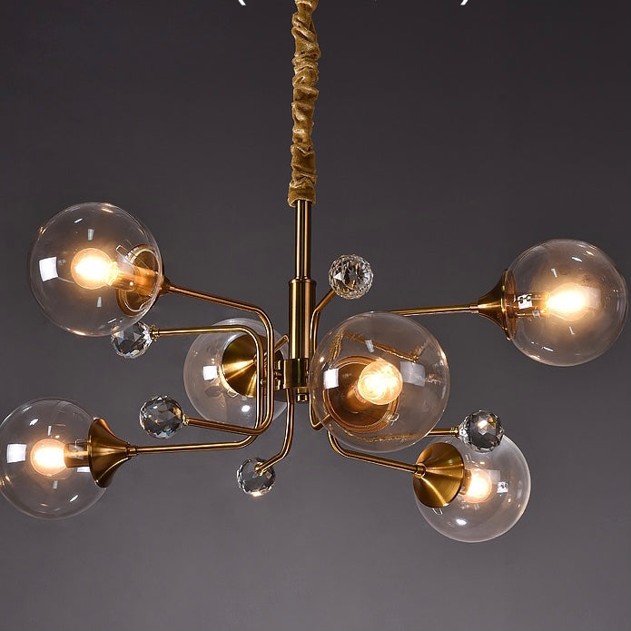 Lámpara de araña de globos de vidrio/Luz de accesorios de techo Sputnik/Colgante Magic Bean Mid Century 