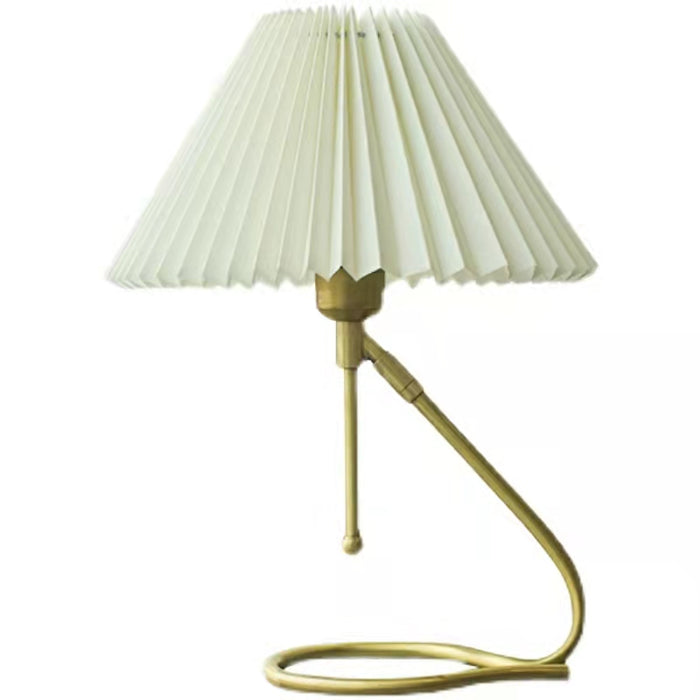 Modern Empire Shade Table Lamp Pleated Fabric For Living Room