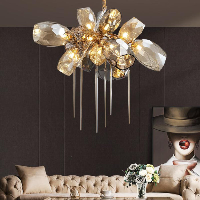 Lámpara de araña moderna con forma de copa de vino, lámpara italiana de lujo para Ding/sala de estar/dúplex/Villa/restaurante