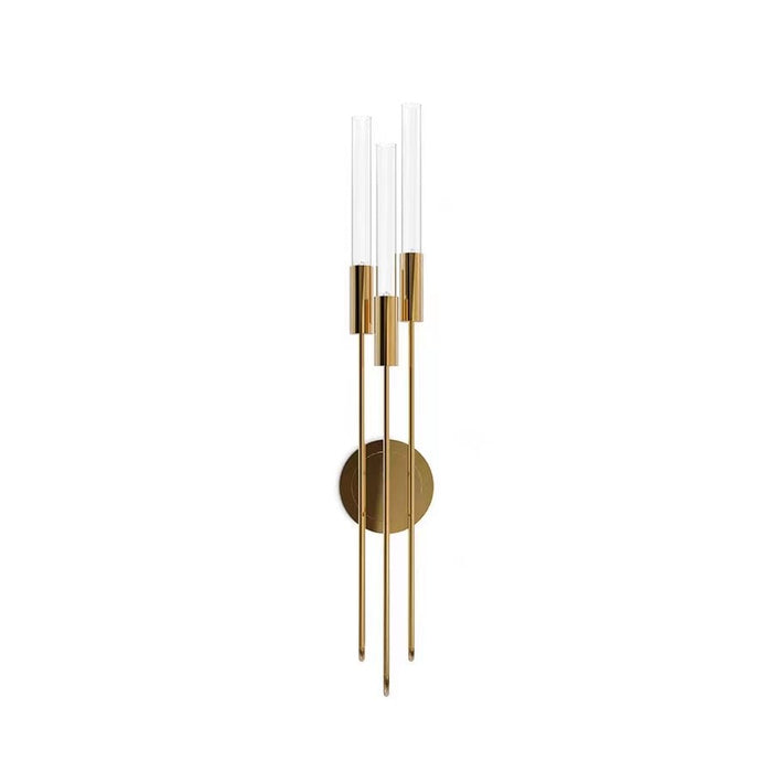 Nordic Light Luxury Three Rods Brass Wall Light for Bedside/Living Room/Hallway