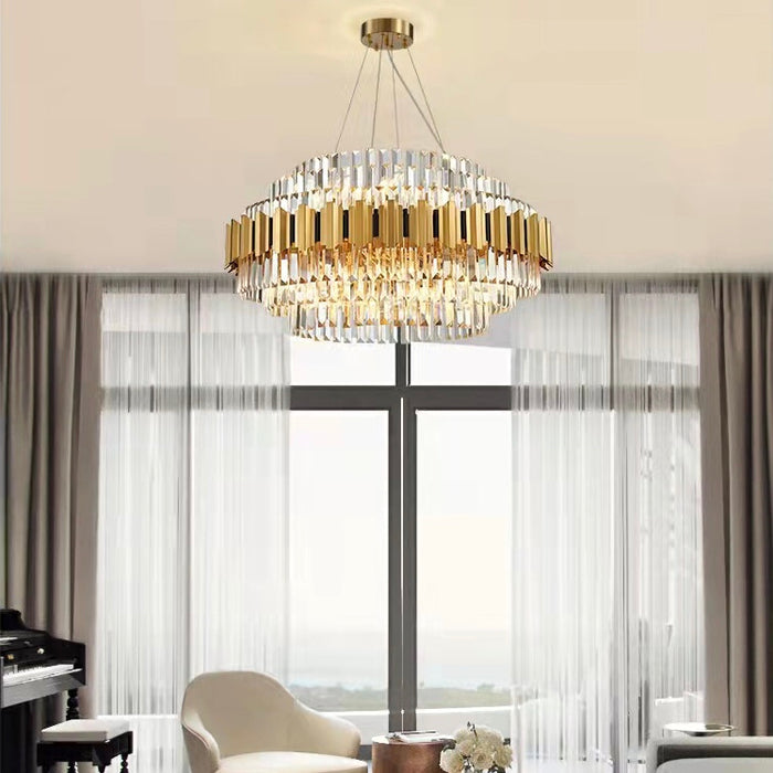 Lampadario di cristallo moderno Soggiorno di lusso / Sala da pranzo Plafoniera Lampada da camera elegante Lampada da decorazione per sala villa