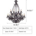 D44.1"*H55.1" chandelier,chandliers,iron,black iron,art,extra large.oversize,huge,big,loft,foyer,villa,duplex hall,candle,living room,cafe