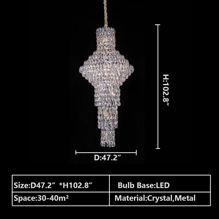 2023 Lampadario di cristallo moderno per foyer