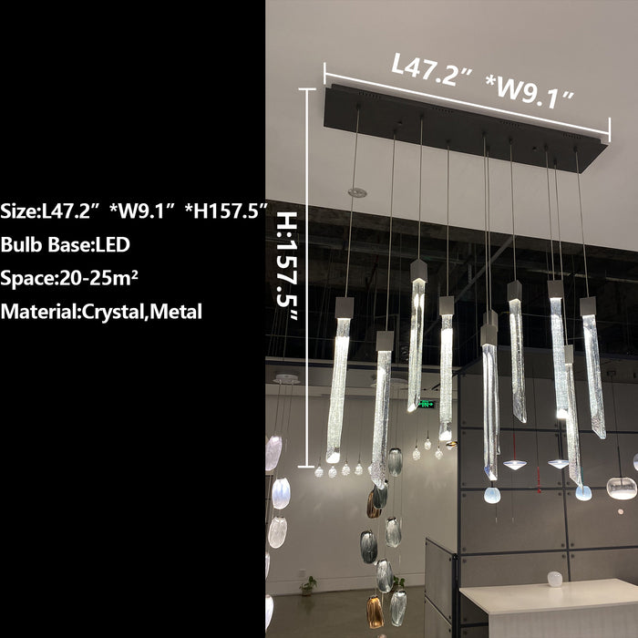 Lampadario di cristallo moderno di lusso leggero Lampadario rotondo / rettangolare di design nordico per sala da pranzo / soggiorno / scala