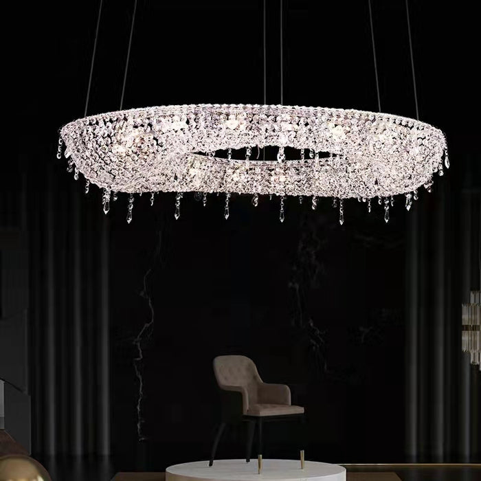 Large Manooi Crystal Chandelier D47.24”*W24.41”*H11.02”