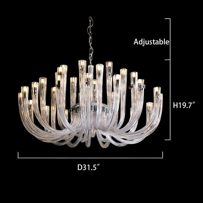 2023 Fashion 12/ 16/ 32 Lights Glass Chandelier Classic Candle Style Ceiling Light Fixture For Living/ Dining Room Decoration