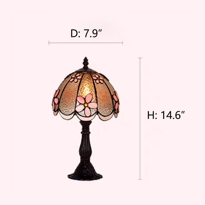D7.9"*H14.6" lamp,lamps,retro,flower,3d,vintage,tiffany,tiffany style,art,glass,metal