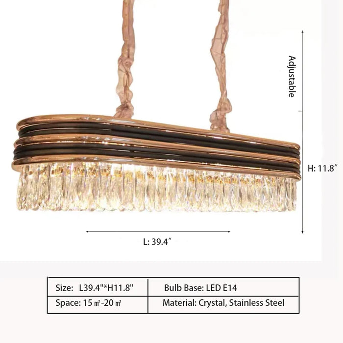 Modern Minimalist Gold Multi-Tier Crystal Pendant Chandelier Suit for Living/ Dining Room/ Bedroom