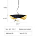Post-modern Nordic Minimalist Creative UFO Chandelier with Goldleaf Inside for Study/ Living/Dining Room/Coffee Table,Black, white, dimension