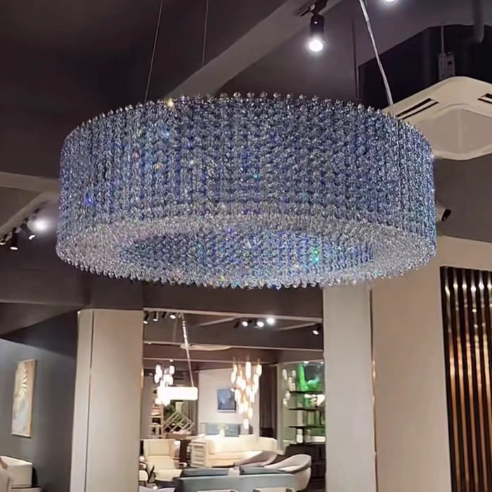 Luxury Italian Style Crystal Ceiling Chandelier Round Pendant Lighting Fixture For Living/ Bedroom Decoration
