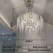 D 59.1"*H 69.7"Large Transparent metal frame Light Luxury Elegant Sliver Flower Branch Chandelier For Living/Dinning/Bedroom Room/Hallway