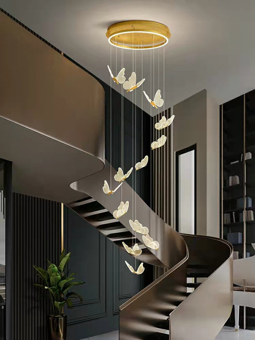 Extra Large Customization Nordic Butterfly Chandelier Luxury Foyer Staircase Ceiling Light For Powder room Hotel Nursery Living Room Kids Room