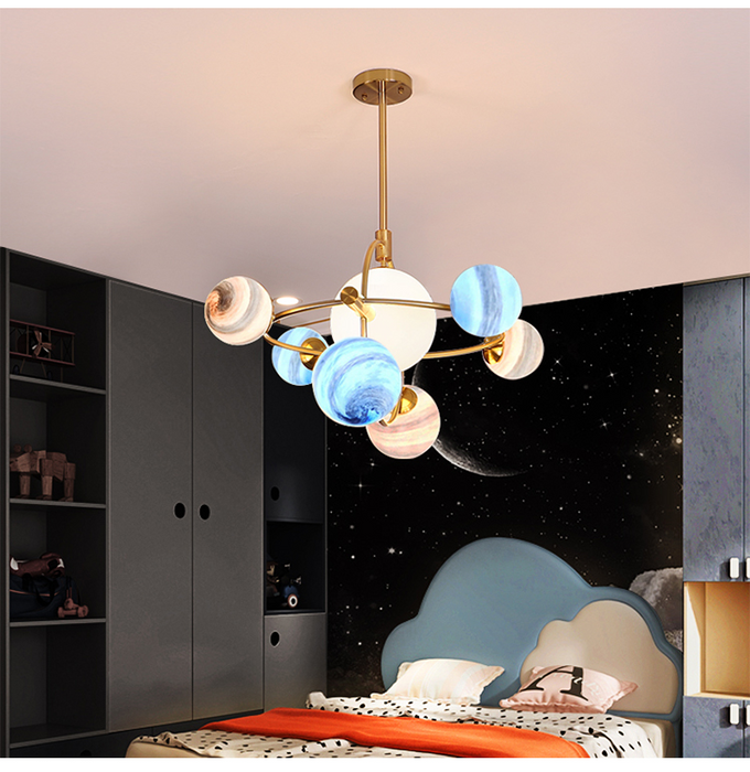 Lámpara de techo con forma de estrella espacial para habitación de niños
