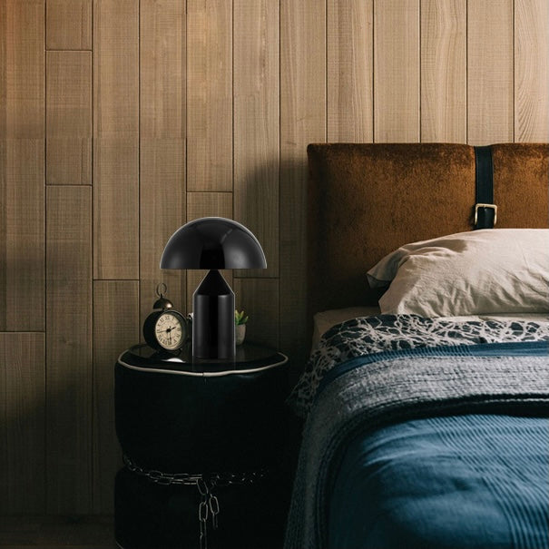 Lámpara de mesa de latón bruñido, lámparas de mesita de noche de diseño moderno de mediados de siglo para dormitorio 