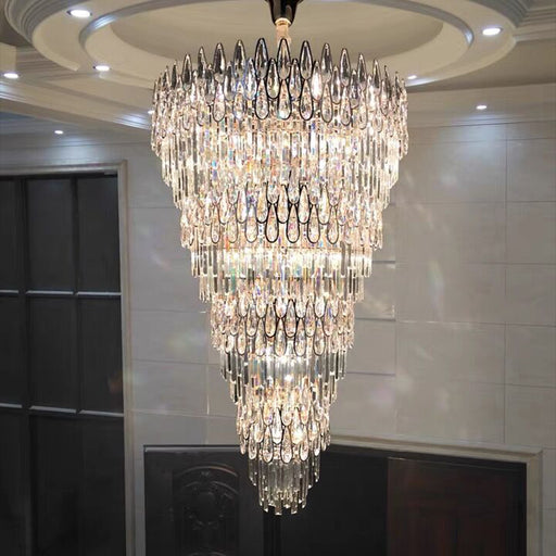 Oversized Multi-layers Luxury Creative Art Crystal Chandelier for Foyer/Staircase/Hallway