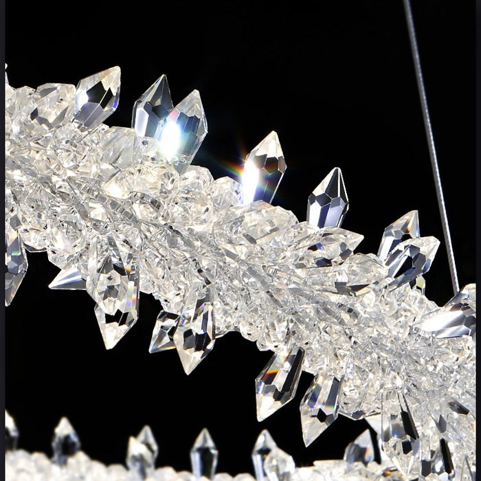 Lampadari di cristallo Bling Bling Princess Ring Plafoniere moderne per la camera da letto o il soggiorno delle ragazze