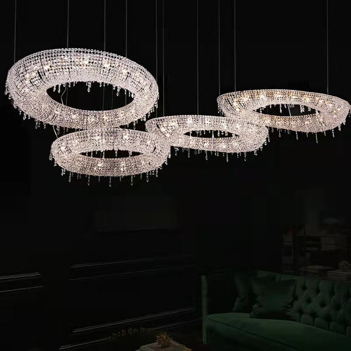 Unique Foyer Crystal Chandelier Luxury Hallway Ceiling Lamp Living Room Hanging Light Decor for Entryway